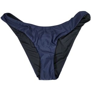J. Crew‎ Curved-waist cheeky bikini bottom Navy S NWT